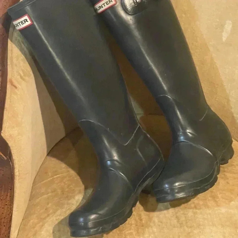 HUNTER Rubber Boots, Original Tall Matte Black. - Picture 9 of 16